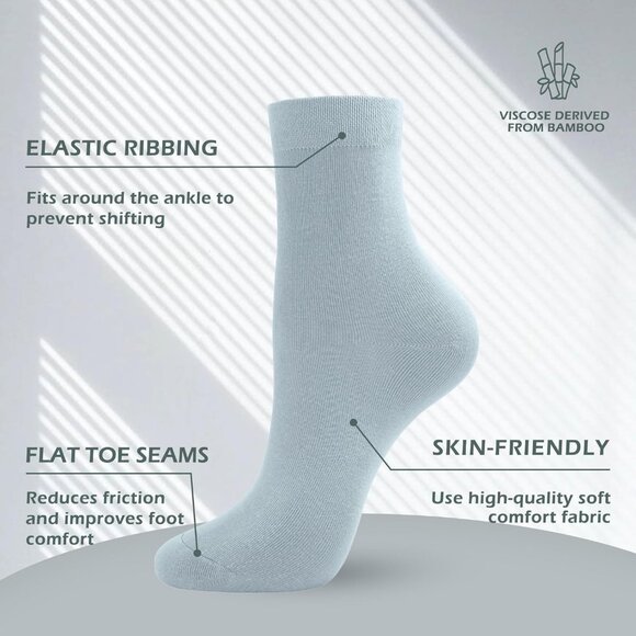 Women Assorted Crew Thin Ankle Height Lightweight Anti Odor Soft Ankle Socks - Picture 2 of 6